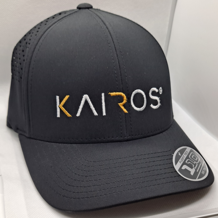 KAIROS Black Mid Crown Performance Embroidery Hat