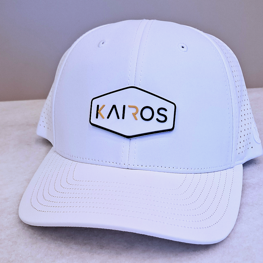 KAIROS ELITE White Mid Crown Elite Performance PVC Patch Hat