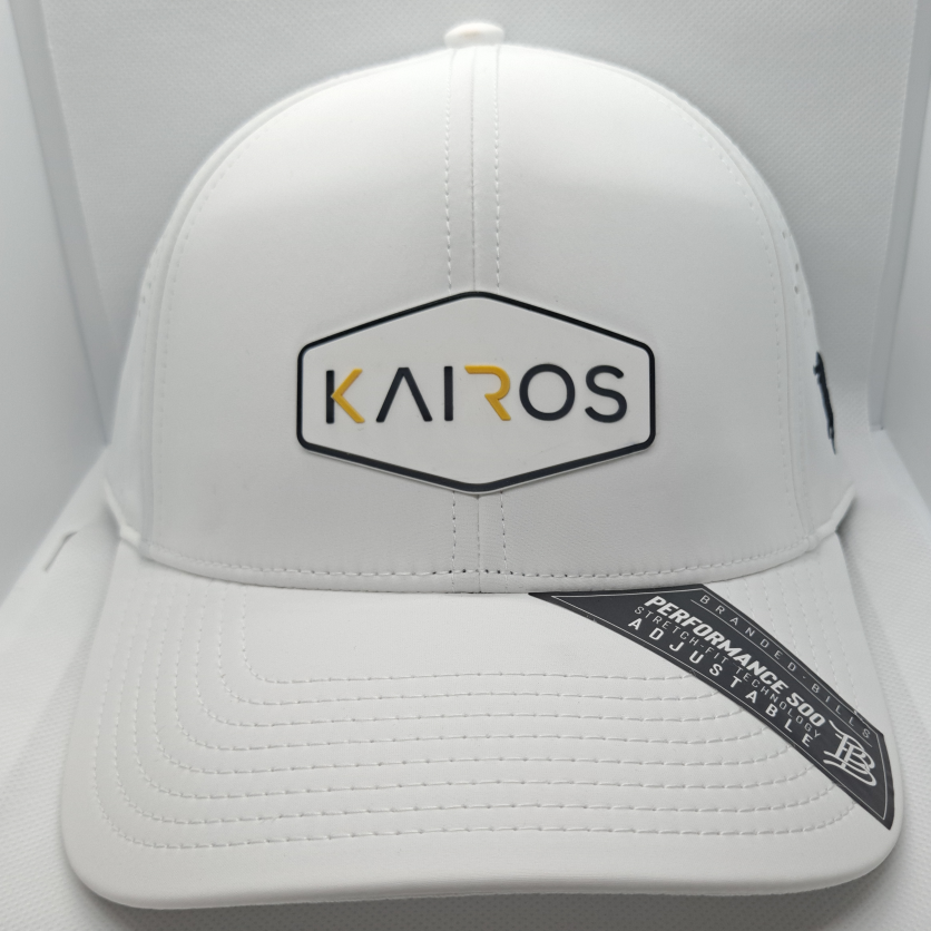 KAIROS White Mid Crown Performance PVC Patch Hat