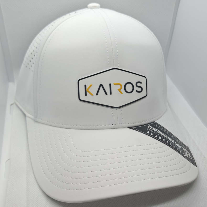 KAIROS White Mid Crown Performance PVC Patch Hat