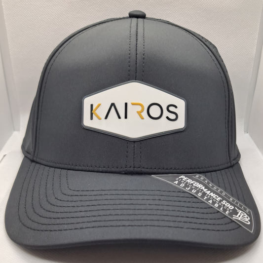 KAIROS Black Mid Crown Performance PVC Patch Hat