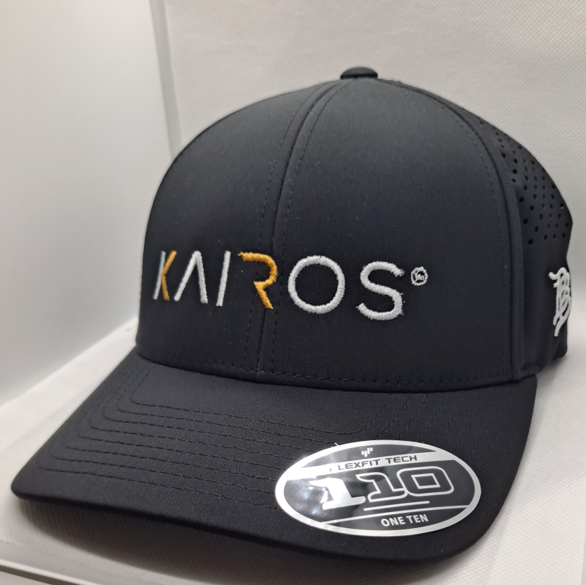 KAIROS Black Mid Crown Performance Embroidery Hat