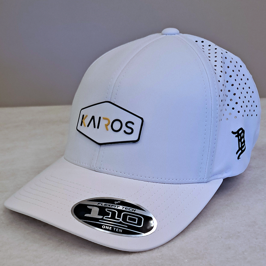 KAIROS White Mid Crown Performance PVC Patch Hat