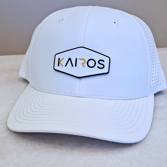 KAIROS ELITE White Mid Crown Elite Performance PVC Patch Hat