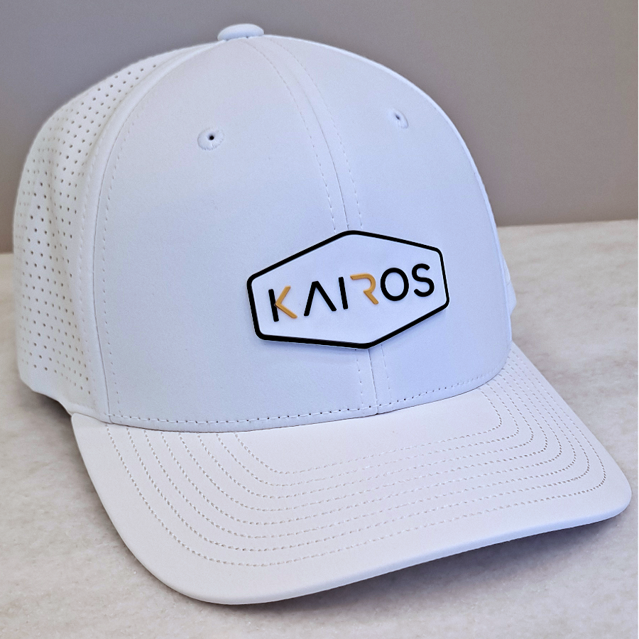 KAIROS ELITE White Mid Crown Elite Performance PVC Patch Hat