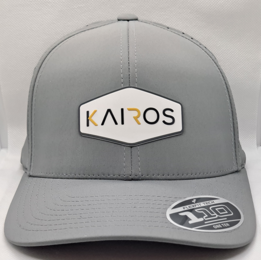 KAIROS Grey Mid Crown Performance PVC Patch Hat